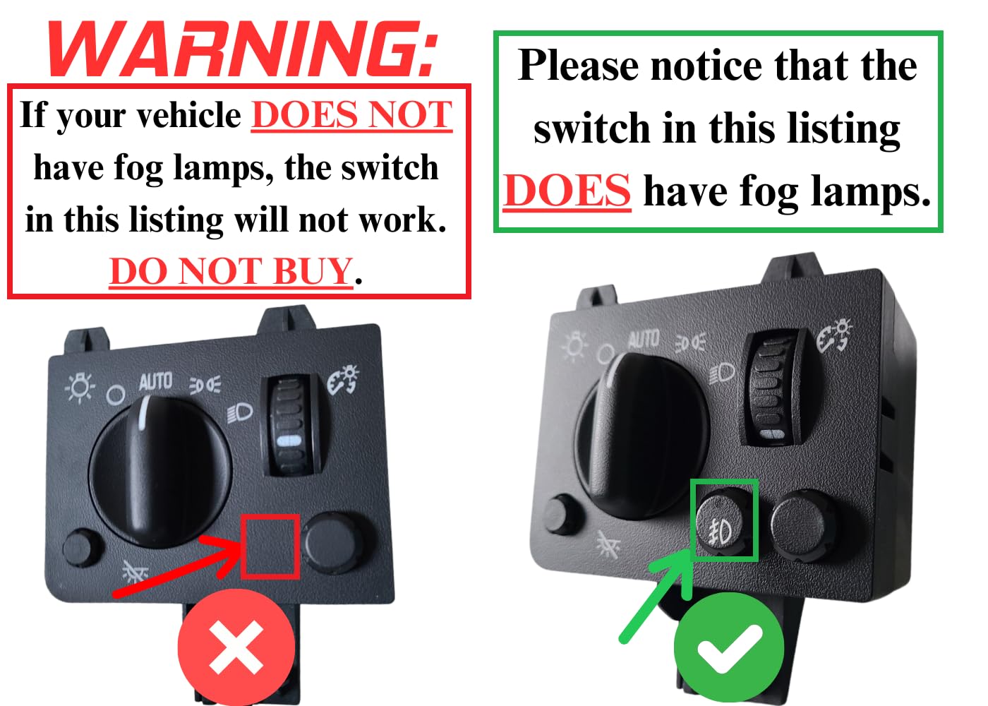 SWITCHDOCTOR Headlight Dimmer Switch for 2004-2012 GMC Canyon & Chevrolet Colorado (Chevy, 20983208, With Fog Lamp)