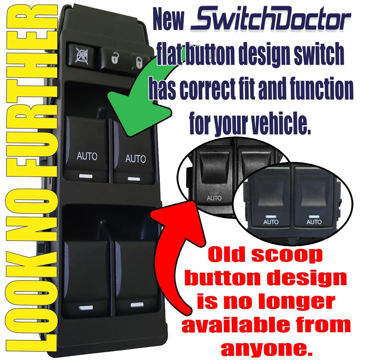 SWITCHDOCTOR Window Master Switch for 2005-2006 Chrysler 300, 2005-2006 Dodge Magnum, & 2006 Jeep Commander
