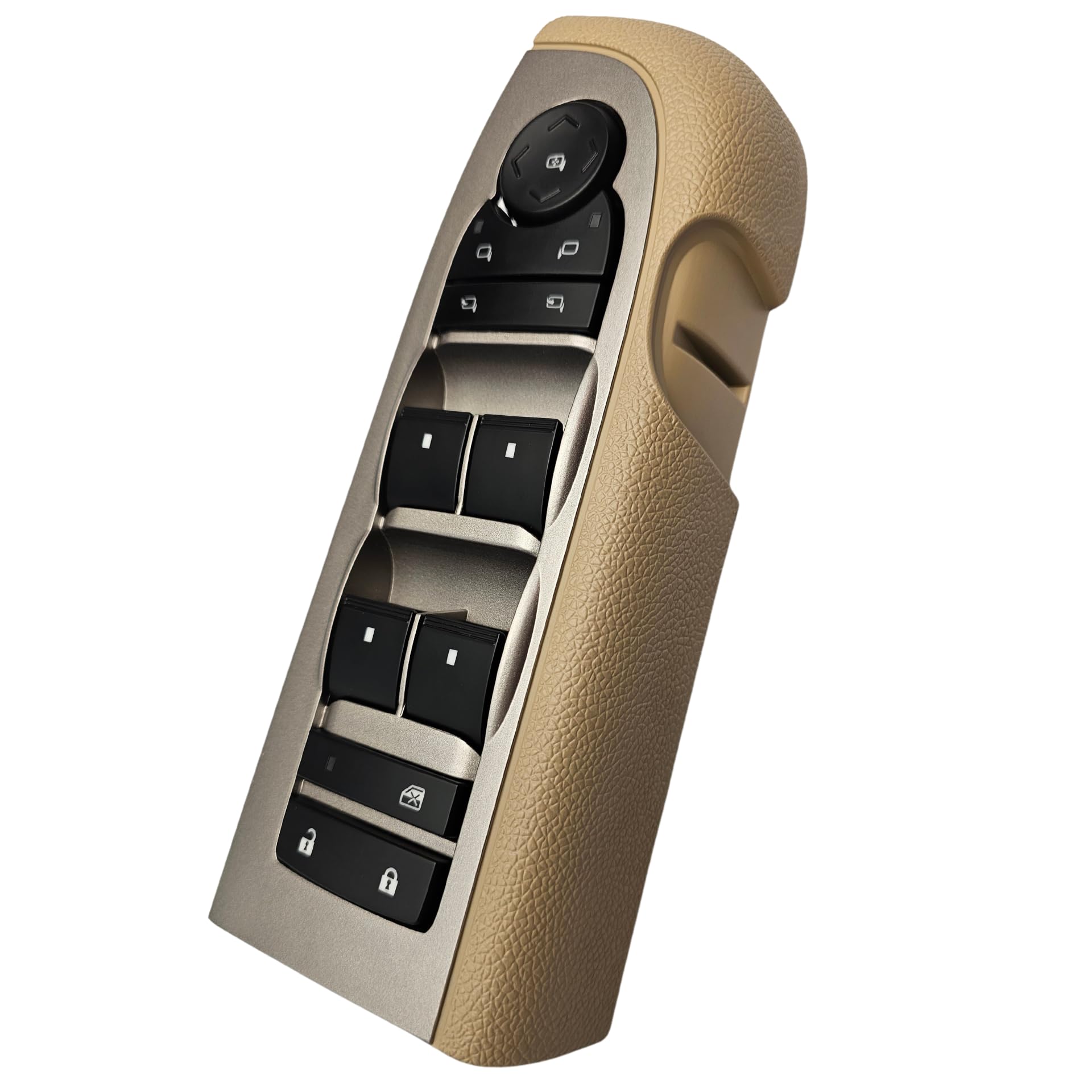 SWITCHDOCTOR Window Master Switch and Tan Bezel for 2007-2013 Chevrolet Silverado & Sierra with Power Folding Mirrors (Crew Cab, 20835553, Power, Button, Control, Chevy)