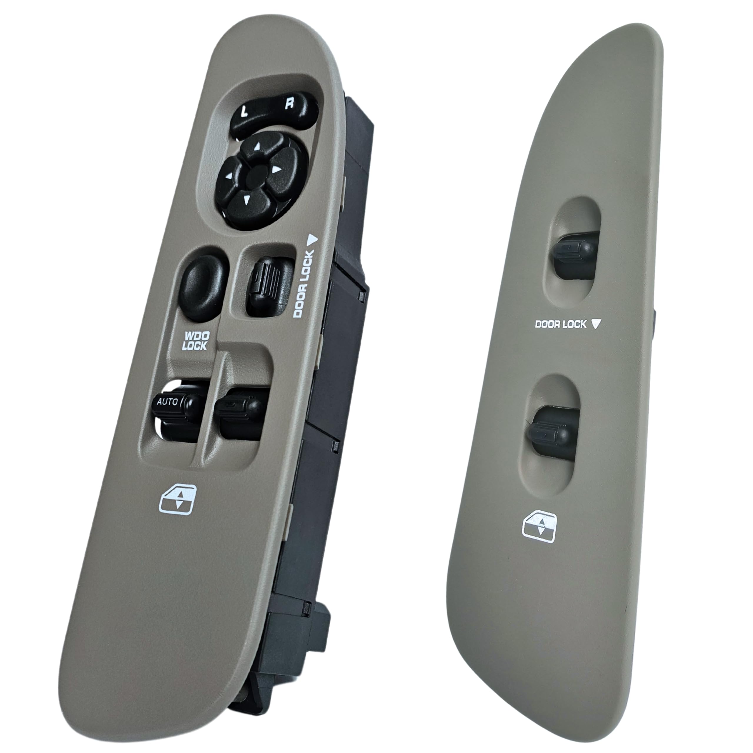 SWITCHDOCTOR Window Master Switch & Front Passenger Tan Bezel Assebmly for 2002-2009 Dodge Ram (Regular Cab, Single Cab, Full Assembly)