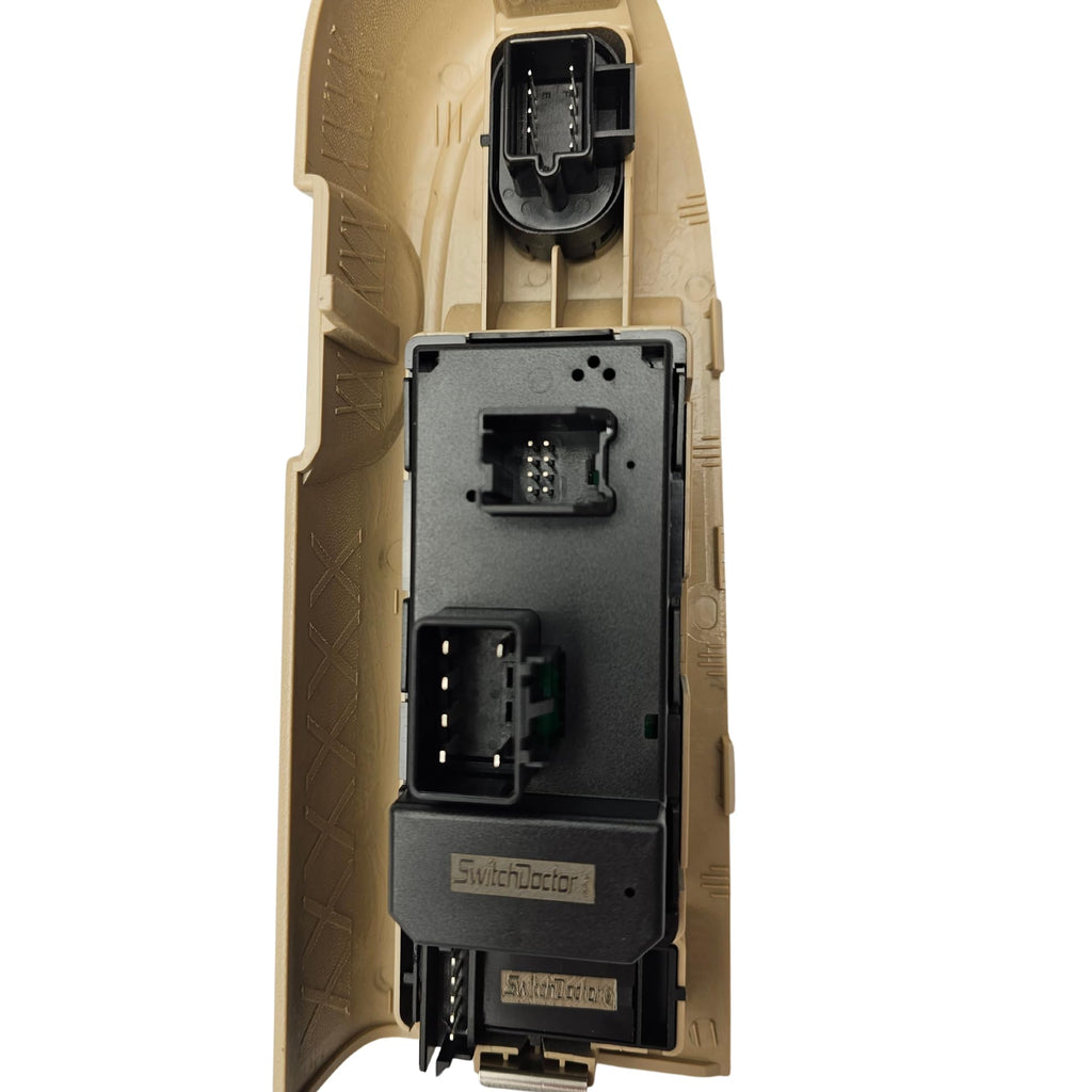 Window Switch Master Switch, Tan Bezel, Lock, & Mirror for 2010-2013 Chevrolet Silverado & GMC Sierra