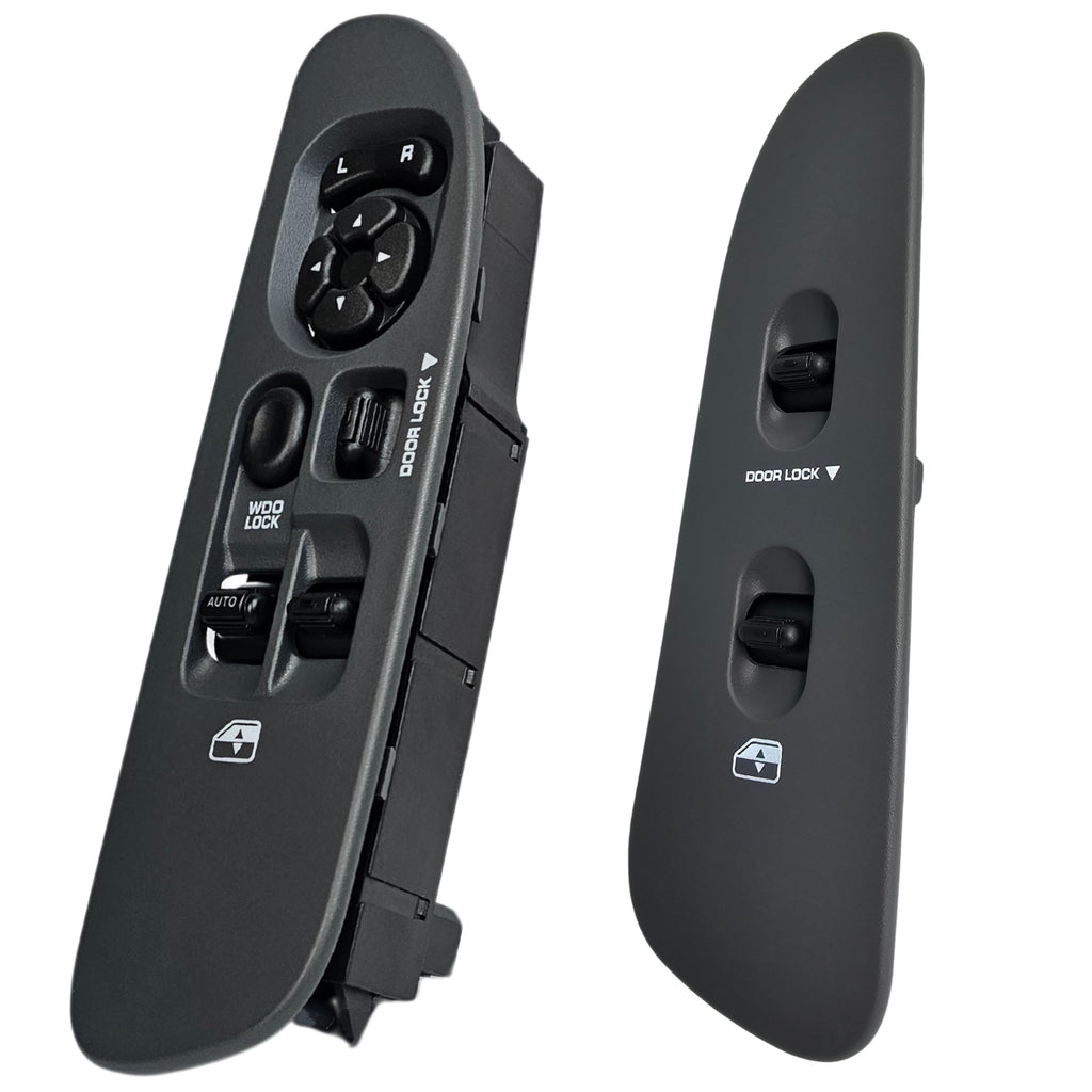 SWITCHDOCTOR Window Master Switch & Front Passenger Gray Bezel Assembly for 2002-2009 Dodge Ram (Regular Cab, Single Cab, Full Assembly)