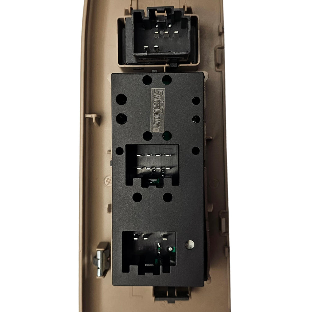 SWITCHDOCTOR Window Master Switch, Tan Bezel, & Lock for 2003-2006 Ford Expedition (Full Assembly, Supercab, Super Crew, Crew Cab, Power, Control, Button, 5L1Z-14529-AA)