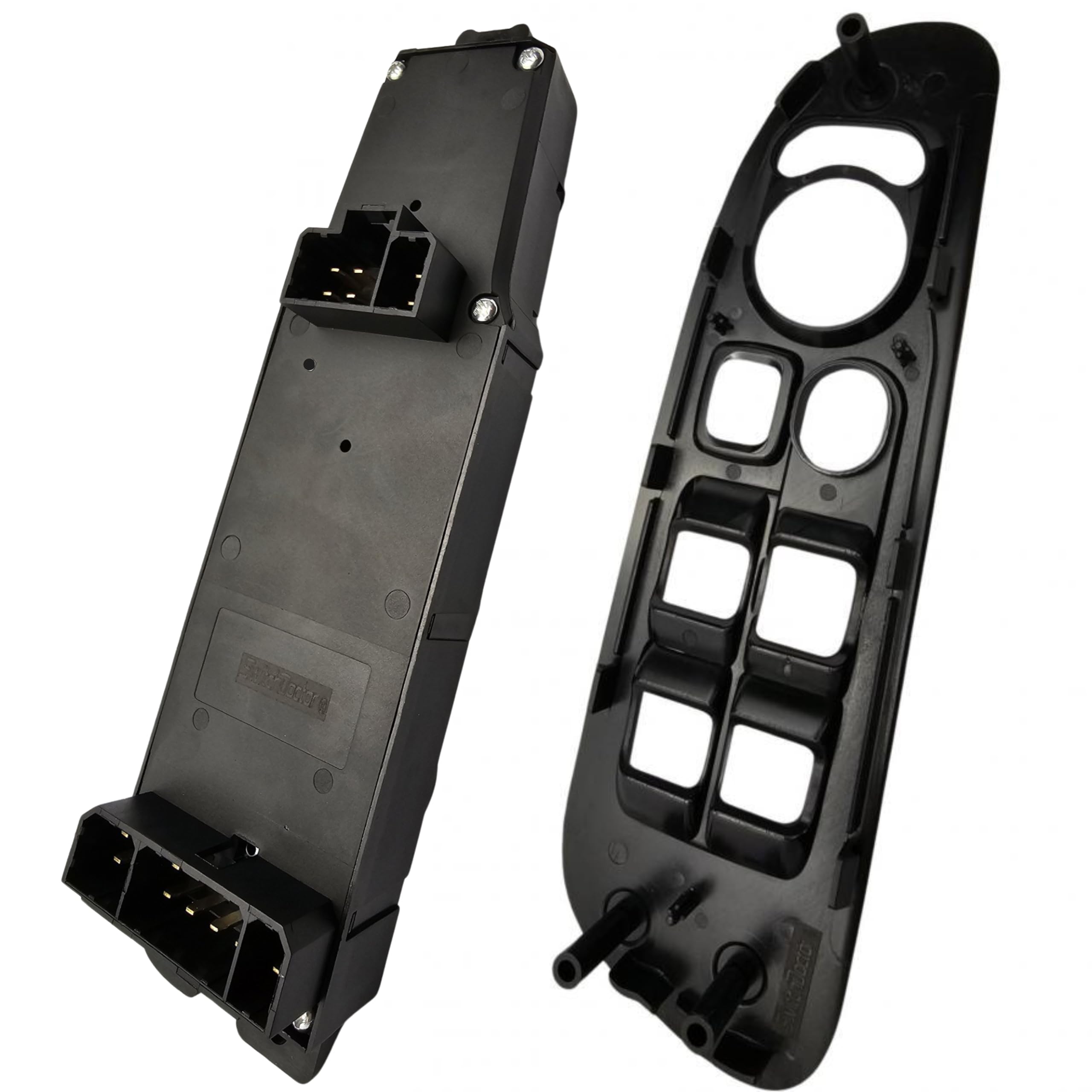 SWITCHDOCTOR Window Master Switch & Bezel Set for 2002, 2003, 2004, 2005, 2006, 2007, 2008 Dodge Ram (Quad Cab, Crew) (Black Bezel)