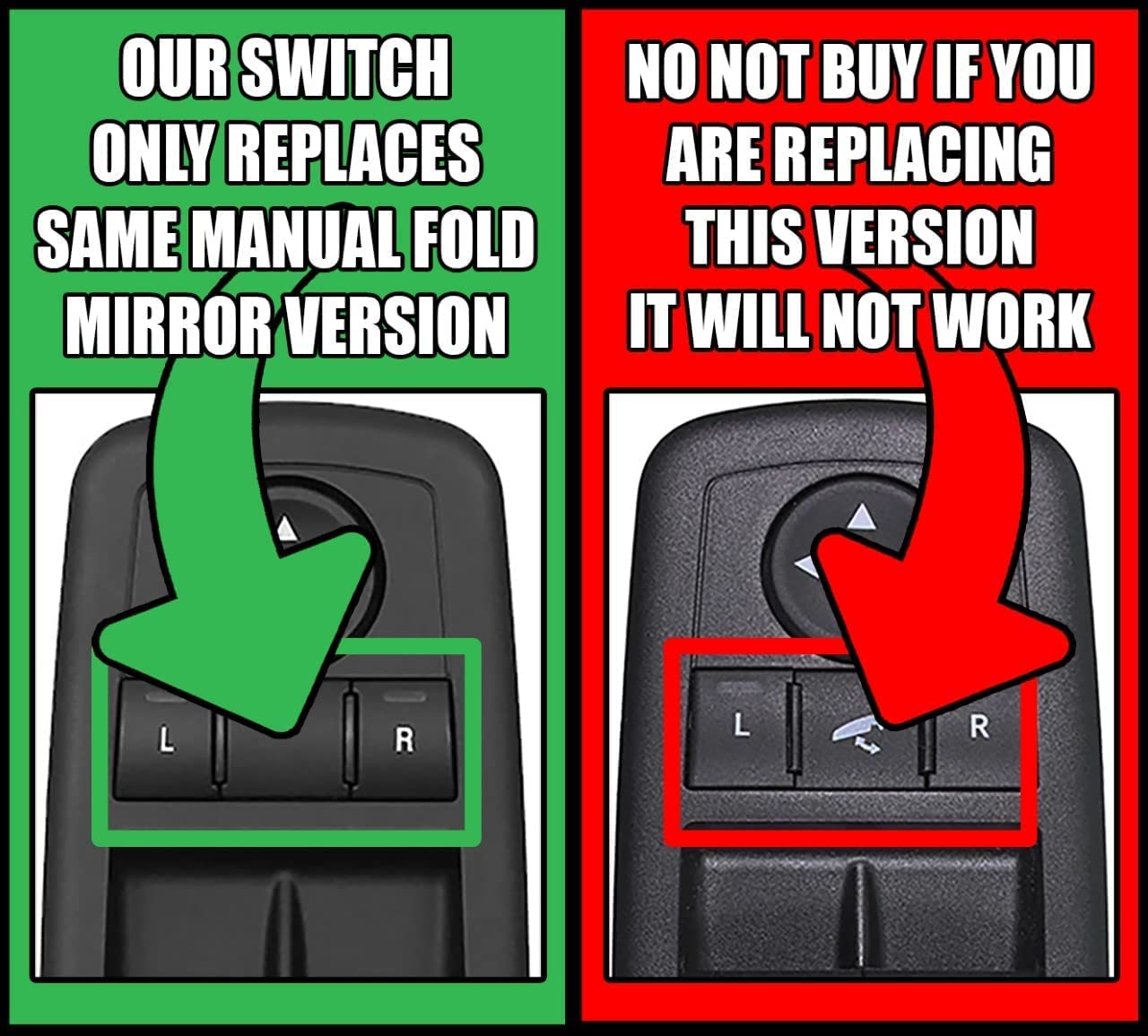 SWITCHDOCTOR Window Master Switch compatible with Chrysler 2012-2016 Town and Country