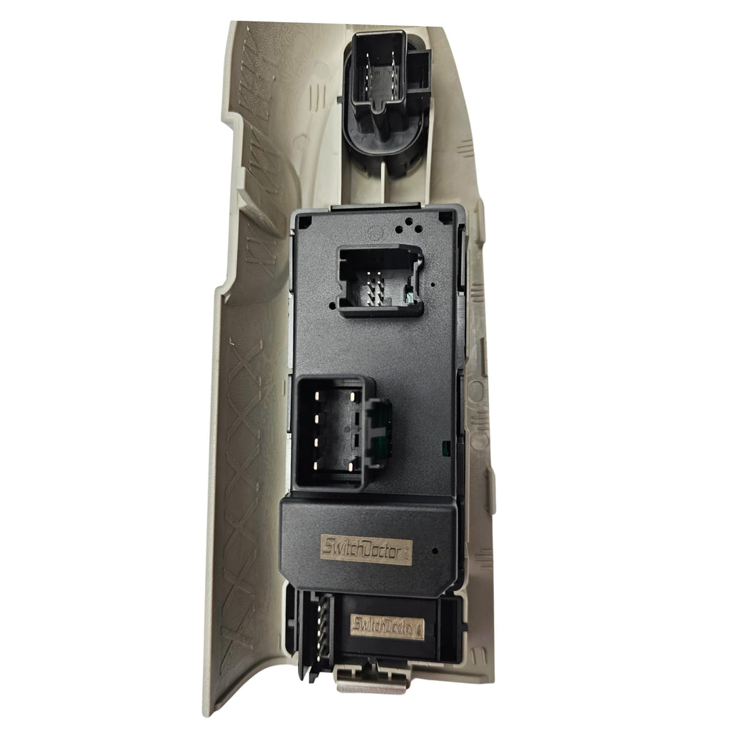 SWITCHDOCTOR Window Master Switch, Gray Bezel, Lock, & Mirror for 2010-2013 Chevrolet Silverado & GMC Sierra (Full Assembly, Light Titanium, Crew, Extended Cab Pickup, Chevy)