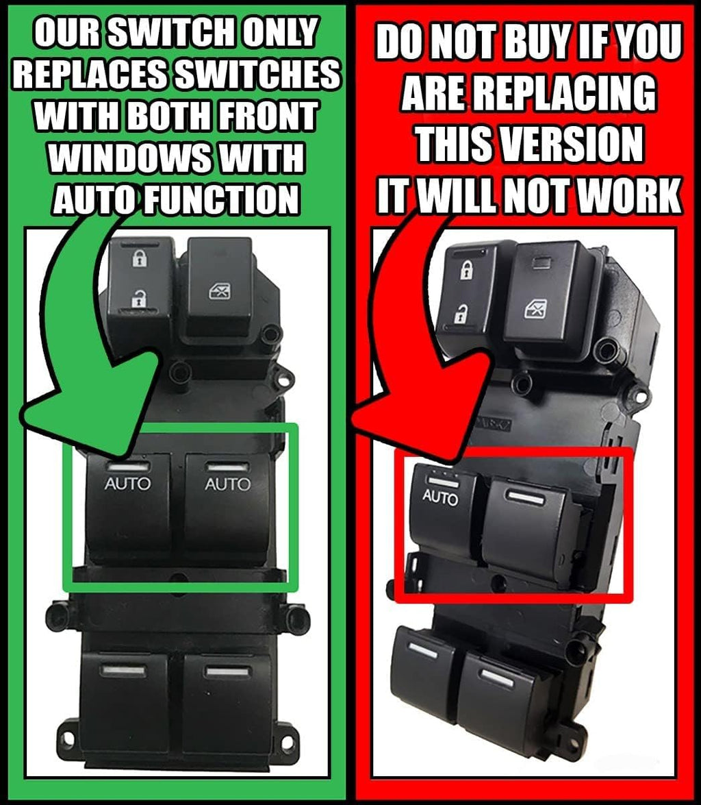 Window Master Switch and Bezel for 2008-2012 Honda Accord Sedan EX, EX-L, LX-P, SE, Crosstour