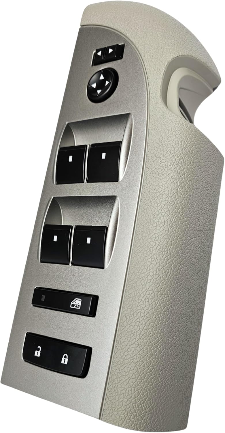 Window Master Switch, Gray Bezel, Lock, & Mirror for 2007-2009 Chevrolet Silverado & GMC Sierra
