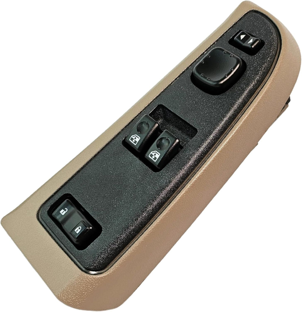 Window Master Switch for 2003-- 2006 Chevrolet Silverado, GMC Sierra, Suburban, Tahoe, Yukon, Avalanche Tan Bezel
