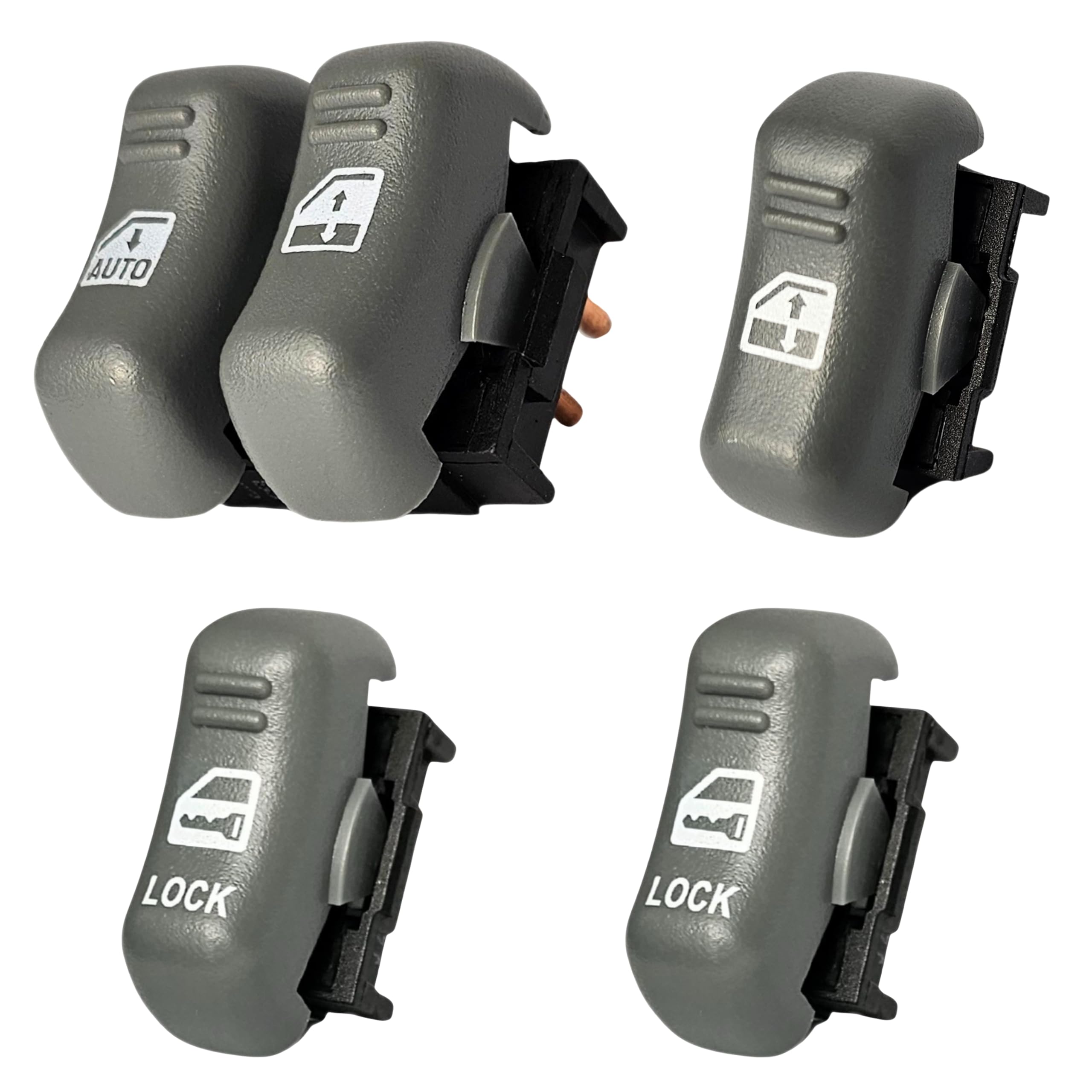 Window Master Switch, Front Passenger, & 2 Locks Set for 1993-2002 Pontiac Firebird