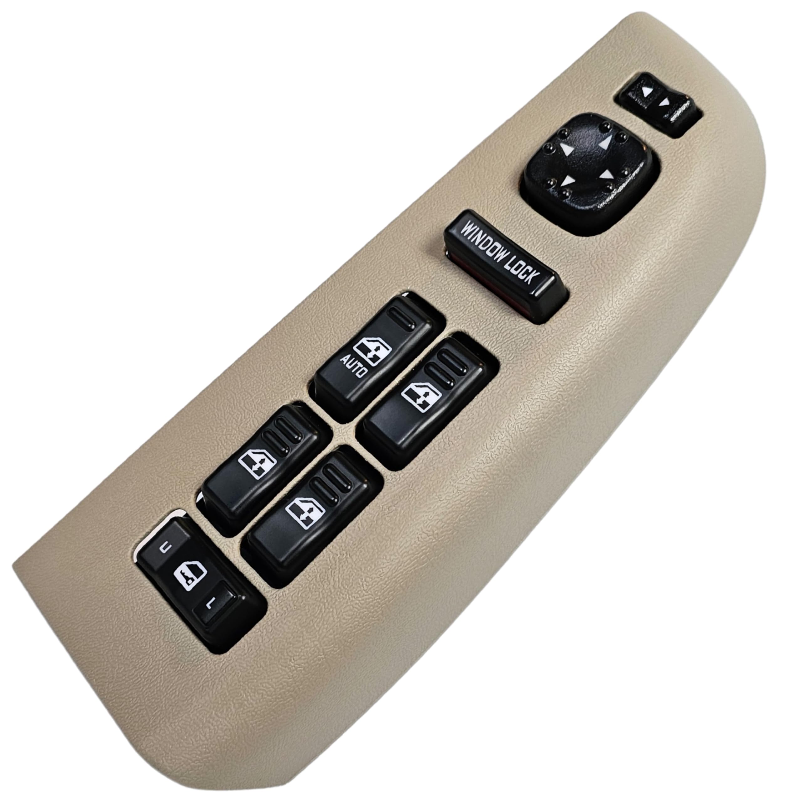 2000-2002 Chevrolet Silverado, Suburban, Avalanche, Tahoe, and GMC Yukon and 1999-2002 GMC Sierra Master Window Switch & Tan Bezel Assembly