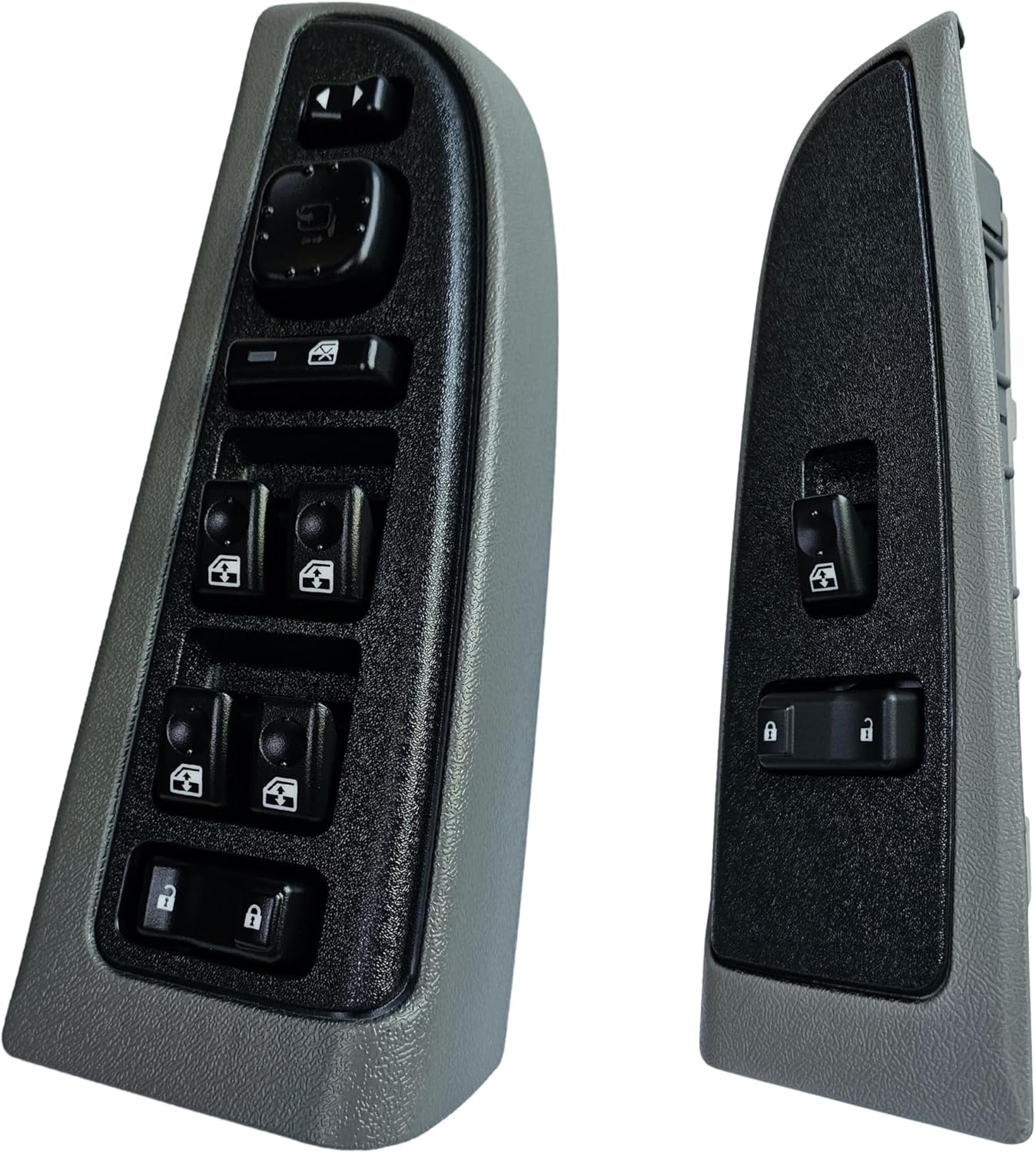 Window Master Switch & Front Passenger for 2003-2006 GMC Sierra, Chevrolet Silverado, Suburban, Tahoe, Yukon, Avalanche (Light Gray, Crew Cab)