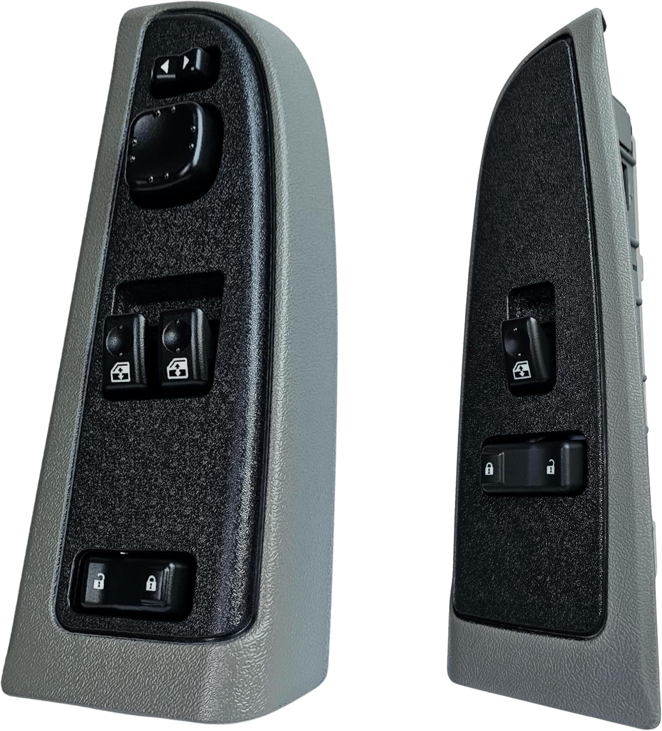 Window Master Switch & Front Passenger Light Gray Assembly for 2003, 2004, 2005, 2006 Chevrolet Silverado, GMC Sierra, Suburban, Tahoe, Yukon, Avalanche (Light Gray, Regular Cab)