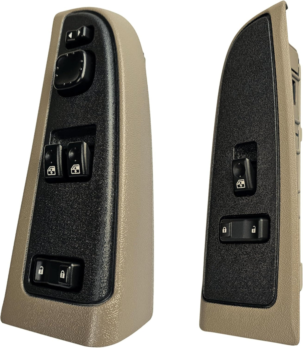 Window Master Switch & Front Passenger Tan Assembly for 2003, 2004, 2005, 2006 Chevrolet Silverado, GMC Sierra, Suburban, Tahoe, Yukon, Avalanche (Regular Cab)