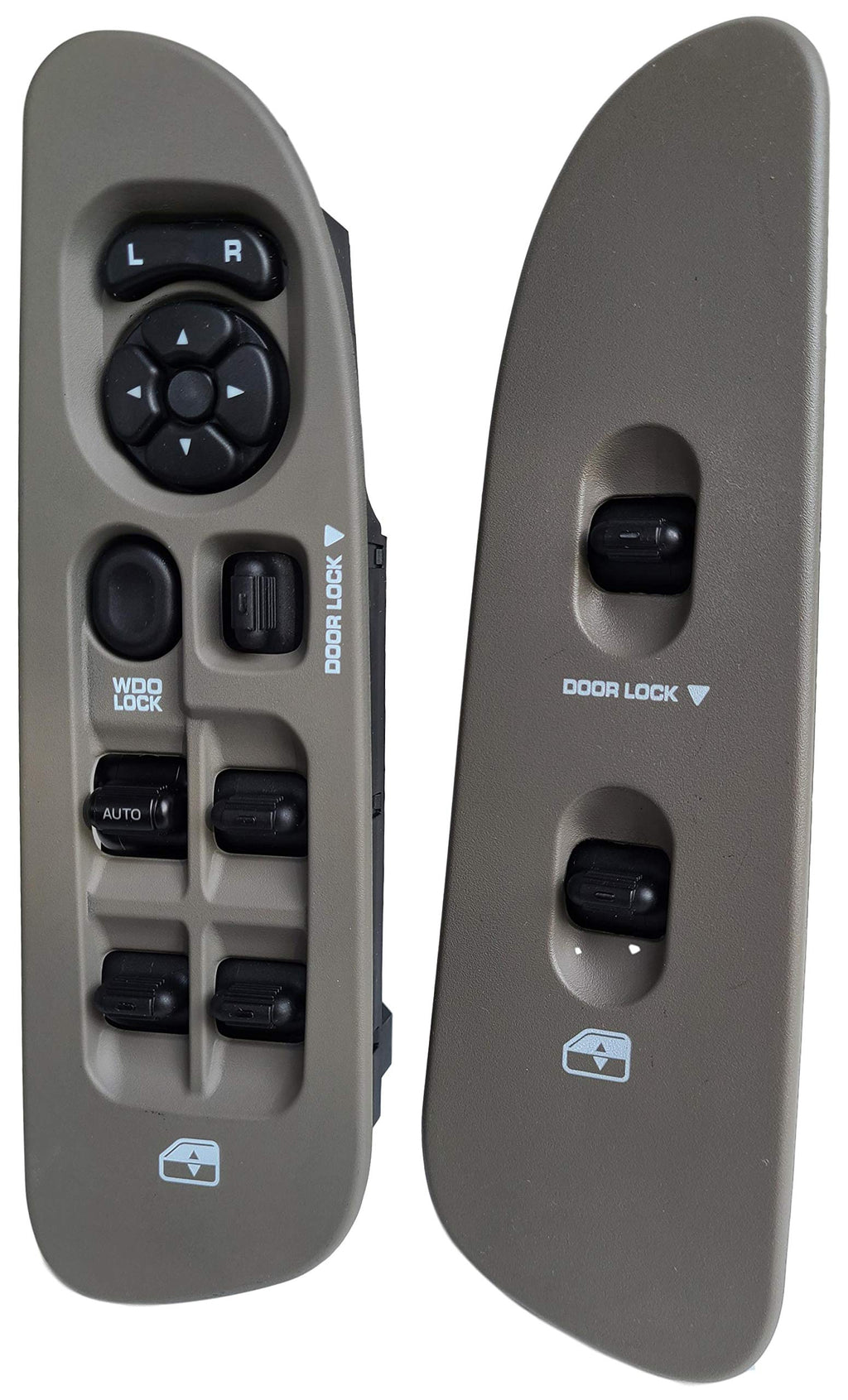 SWITCHDOCTOR Fully Assembled Window Switch & Bezel Set for 2002-2008 Dodge Ram Tan