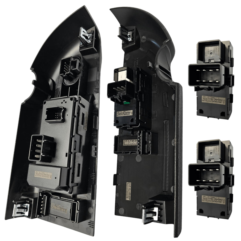 SWITCHDOCTOR Window Master Switch & Front Passenger Assembly for 2007-2009 Chevrolet Silverado and GMC Sierra (Crew, Extended Cab Pickup, Full Assembly, Chevy)