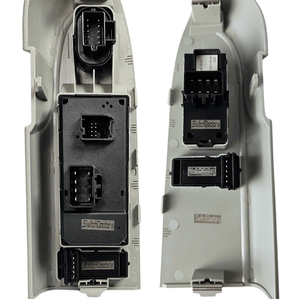 SWITCHDOCTOR Window Master Switch & Front Passenger Assembly Gray for 2010-2013 Chevrolet Silverado & GMC Sierra (Standard Cab Pickup, Regular Cab, Full Assembly, Truck, 2 Door, Chevy)