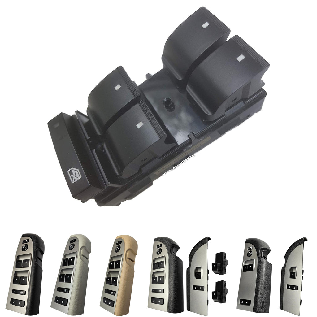 SWITCHDOCTOR Window Master Switch, Tan Bezel, Lock, & Mirror for 2007-2009 Chevrolet Silverado & GMC Sierra (Full Assembly, Crew, Extended Cab Pickup, Cashmere, Chevy)