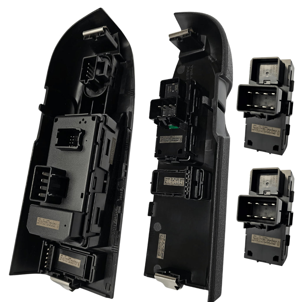 SWITCHDOCTOR Window Master Switch & Front Passenger Assembly for 2010-2013 Chevrolet Silverado and GMC Sierra (Crew, Extended Cab Pickup, Full Assembly, Chevy)