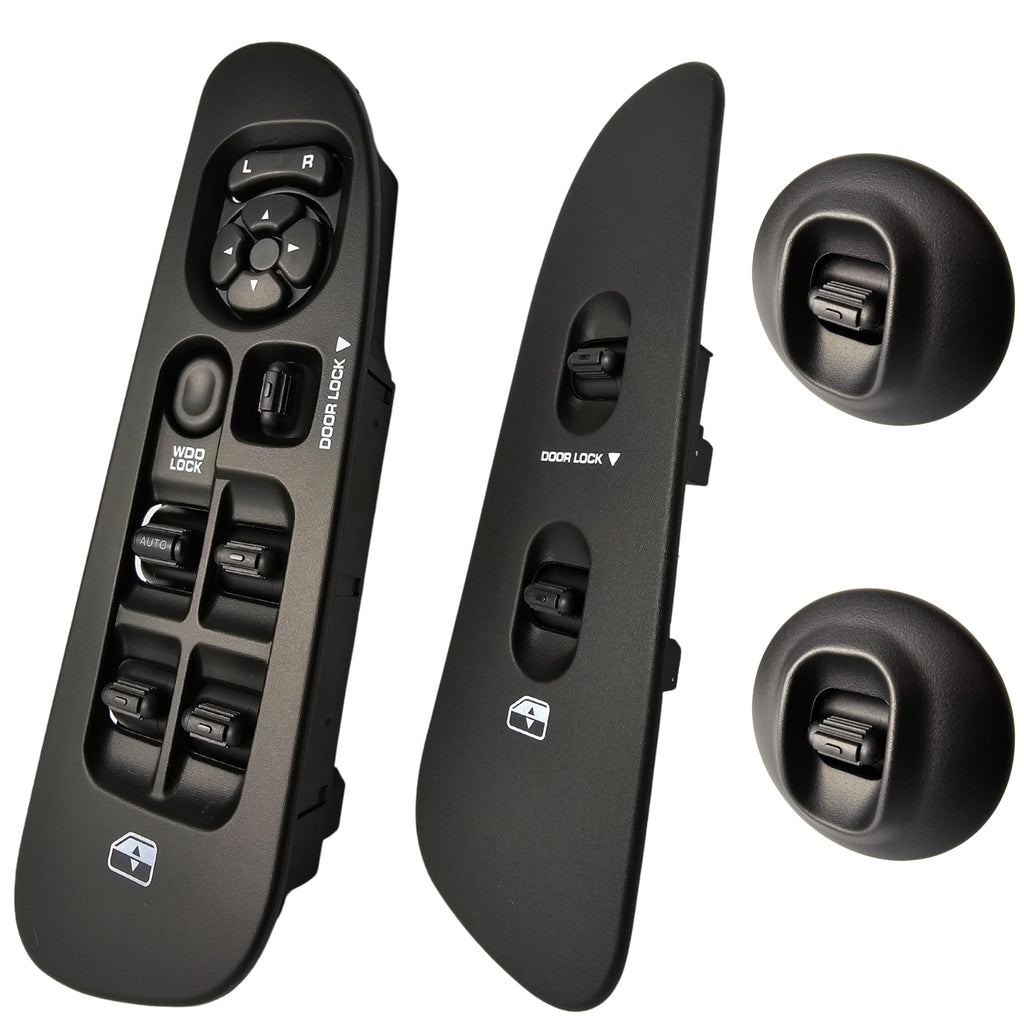 SWITCHDOCTOR Window Master Switch & Passenger Assembly for 2002, 2003, 2004, 2005, 2006, 2007, 2008 Dodge Ram (Quad Cab, Crew, Black Bezel, Dark Slate Gray)