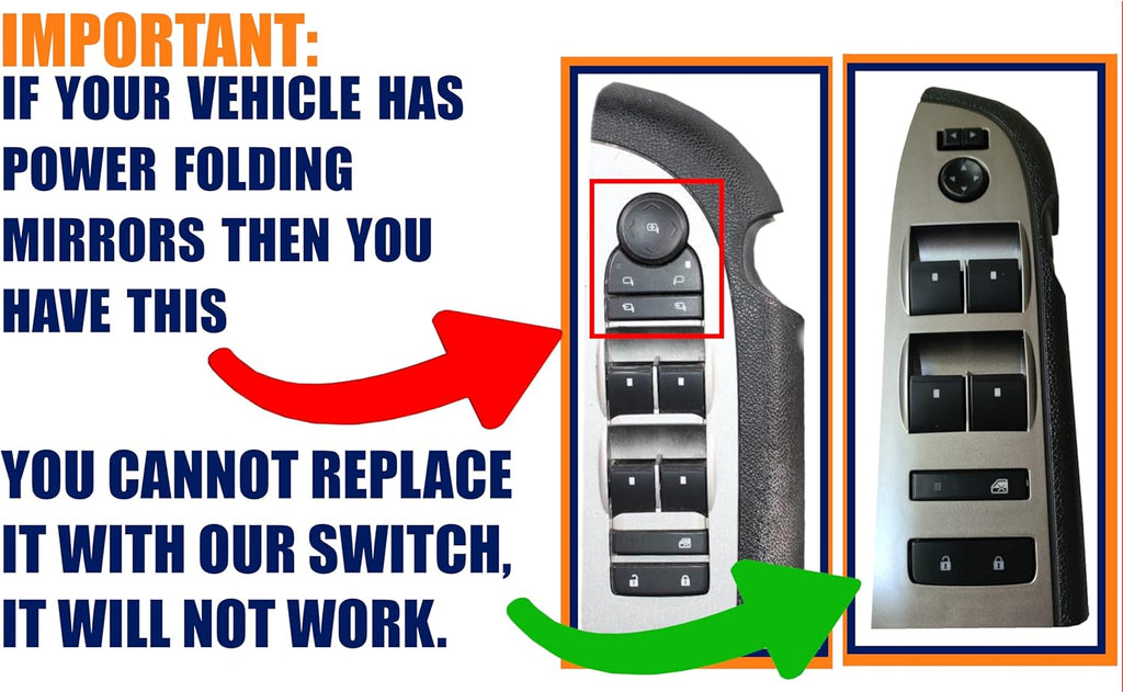 SWITCHDOCTOR Window Master Switch for 2009-2017 Chevrolet Traverse (20945129, Chevy, Power, Control, Button)