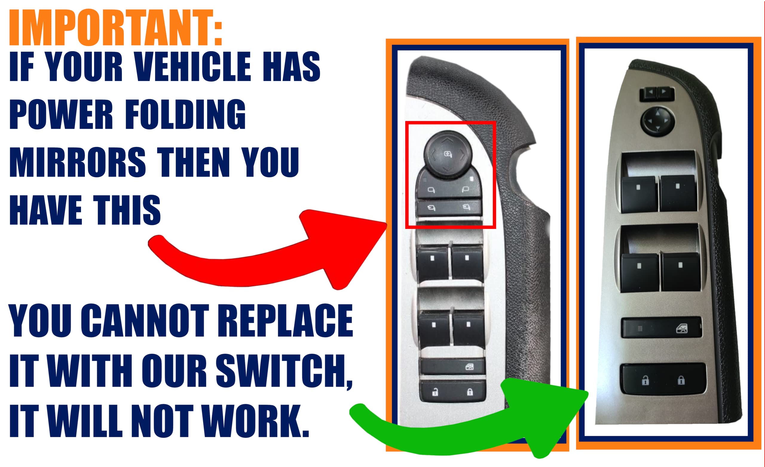 SWITCHDOCTOR Window Master Switch Compatible with Chevrolet Traverse 2009-2016
