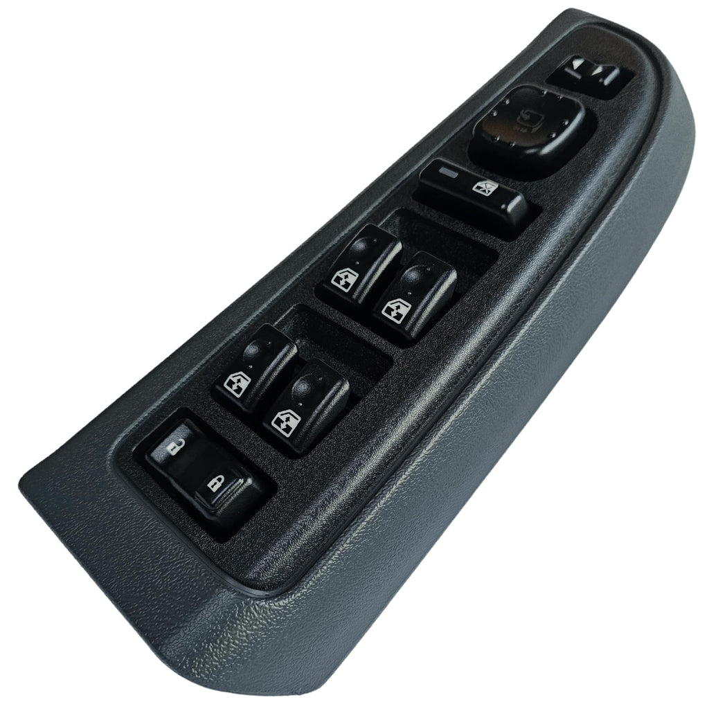 SWITCHDOCTOR Window Master Switch & Dark Gray Bezel for 2003-2006 GMC Sierra, Chevrolet Silverado, Suburban, Tahoe, Yukon, Avalanche (Dark Pewter, Crew Cab,15883319, 15883320, 15883321,15883323)