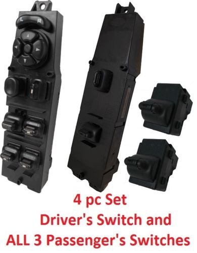 Window Master Switch, Front Passenger, & 2 Rear Window Switches for 1997-2001 Jeep Cherokee Set